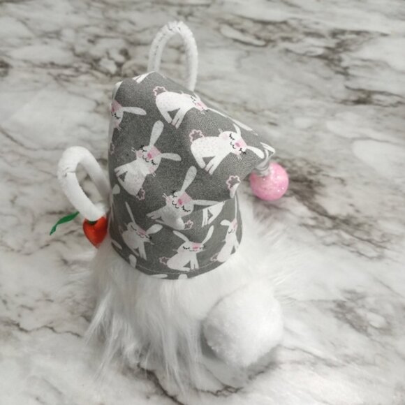 HAND CRAFTED Gnome Easter Bunny Air Freshener Cover Spring Decor White Rabbit - Picture 2 of 9